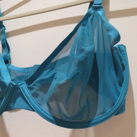 CUUP The Plunge Mesh Bra in Turquoise Teal - Size 34H - Picture 9 of 14
